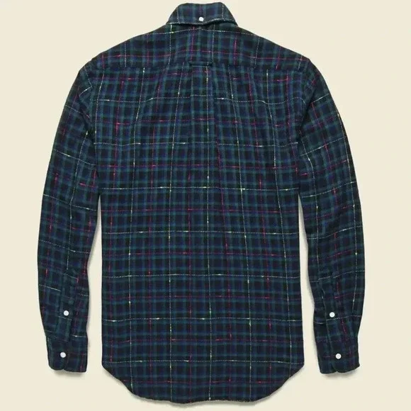 Gitman Bros Vintage | Archive Fluro Slub Flannel - Green & Black / Sz S - Picture 3 of 9